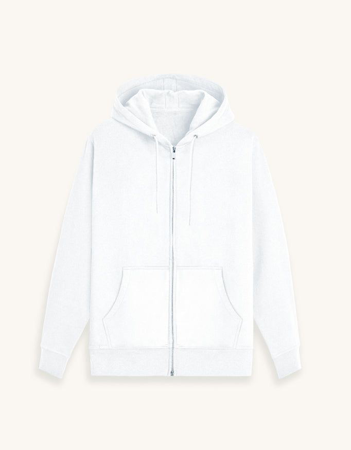 Unisex Zip Hoodie with Ribbed Cuffs — 400 GSM